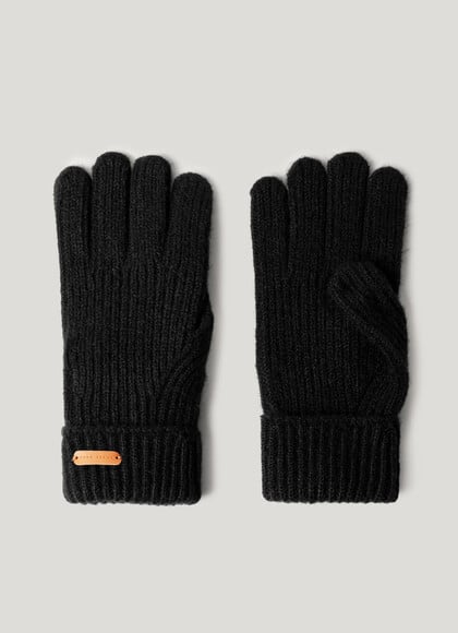 HERRINGBONE KNIT GLOVES