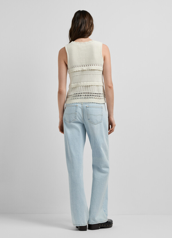 CROCHET TOP WITH OPENWORK DETAILS