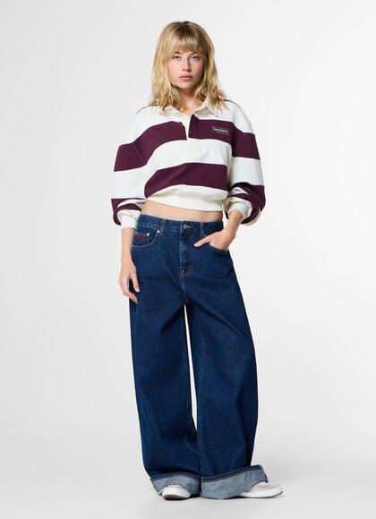 LONG SLEEVE RUGBY STRIPED POLO SHIRT