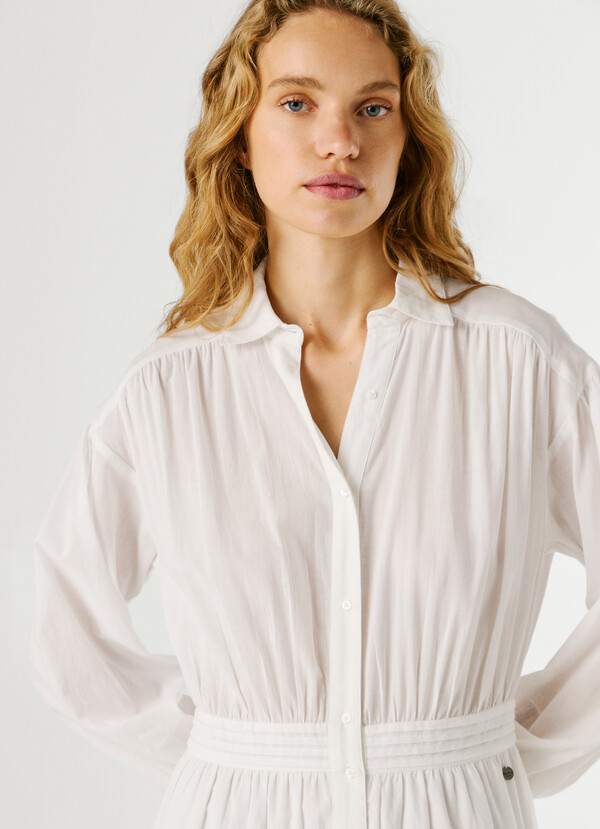 LONG SHIRT COLLAR MAXI DRESS