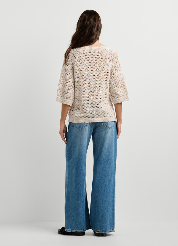 V-NECK OPENWORK JUMPER