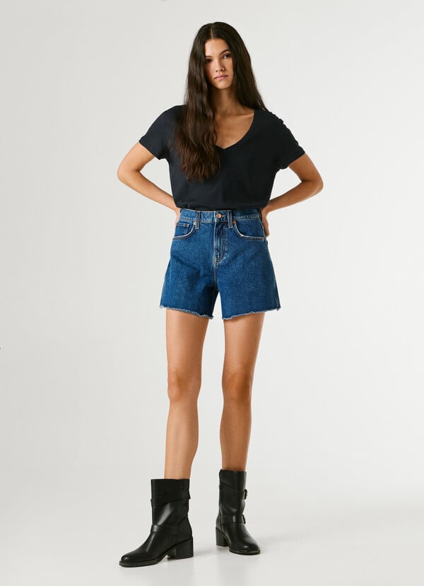 REGULAR FIT DENIM SHORTS