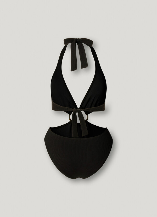 CUT OUT RIBBED SWIMSUIT