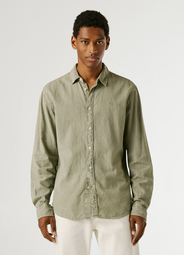 REGULAR FIT GARMENT DYED SHIRT