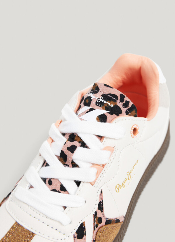CUPSOLE TRAINERS WITH ANIMAL PRINT DETAILS