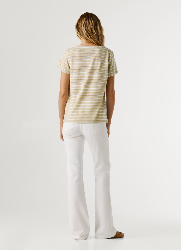 V-NECK STRIPED T-SHIRT