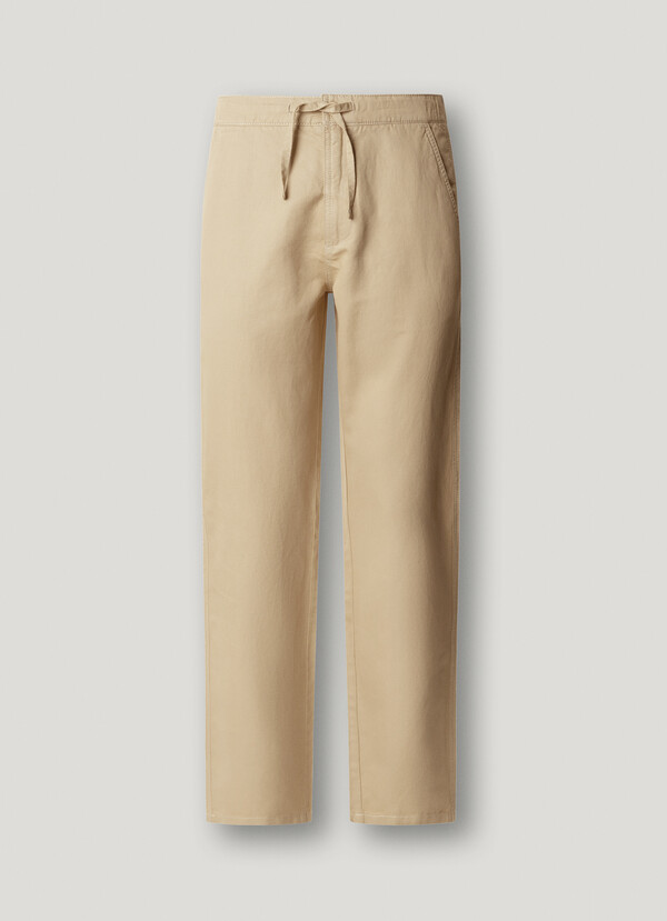 CHINO TROUSERS WITH ADJUSTABLE DRAWSTRING