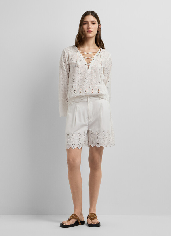 SHORTS WITH OPENWORK DETAILS