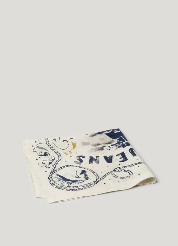TWILL SCARF WITH PRINTED LOGO