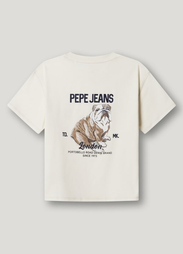 T-SHIRT &Agrave; COUPE D&Eacute;CONTRACT&Eacute;E AVEC IMPRIM&Eacute; AU DOS