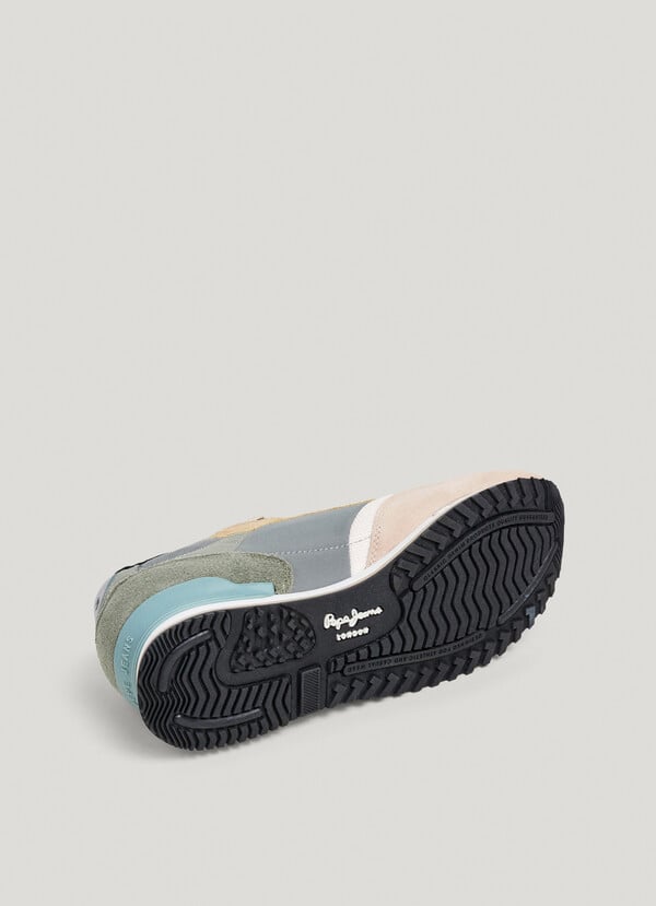 LONDON - LEATHER TRAINERS WITH SUEDE DETAILS 