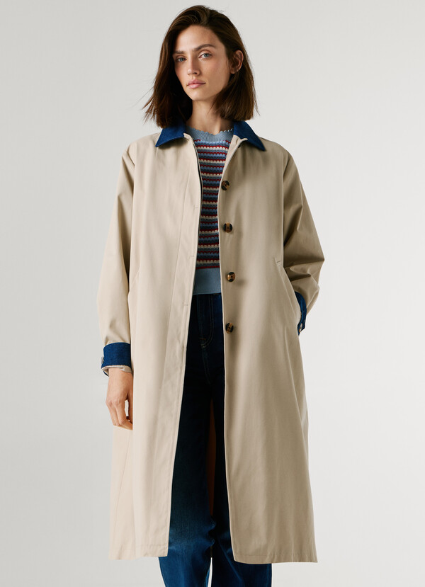TRENCH COAT WITH SHIRT COLLAR