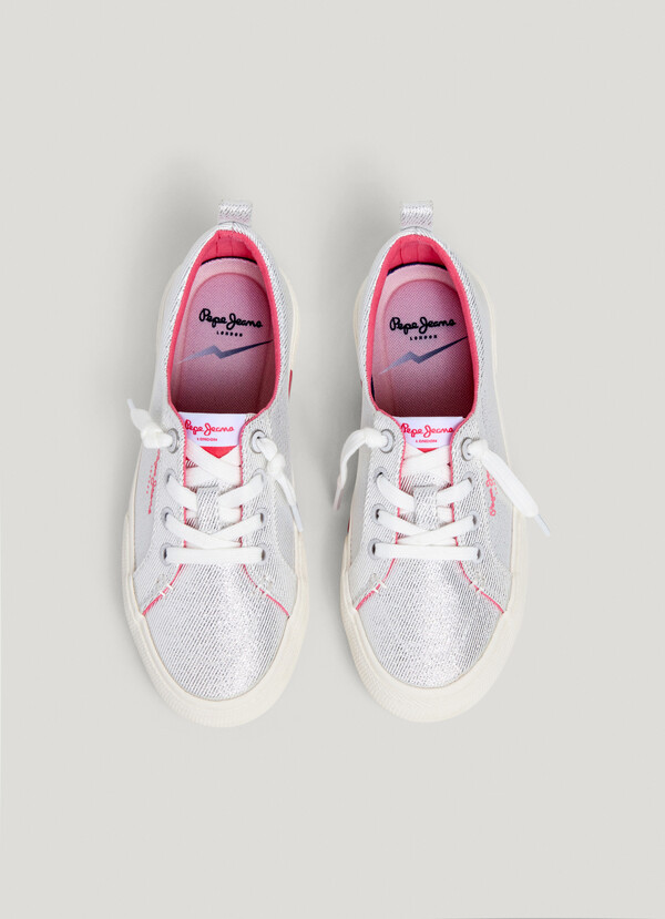 METALLIC STRIPED CLASSIC TRAINERS - KENTON