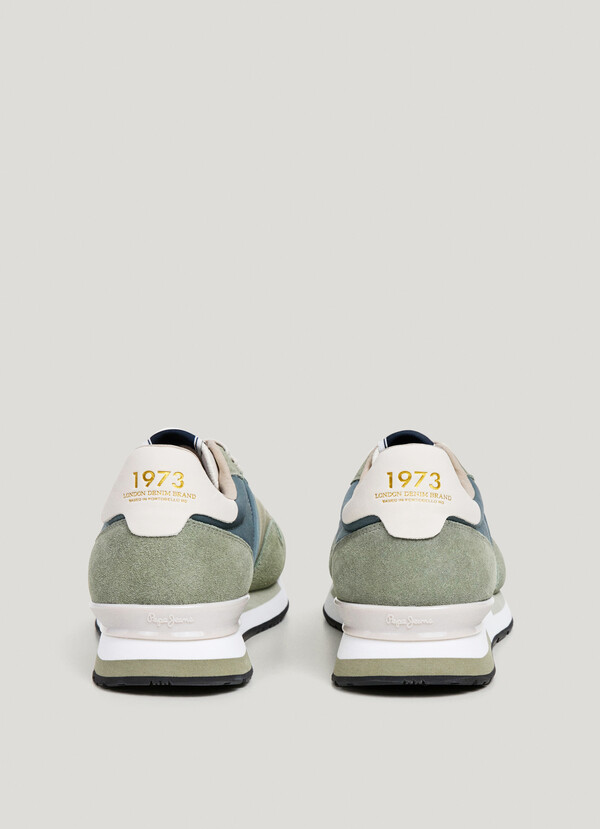 LEATHER TRAINERS WITH SUEDE DETAILS