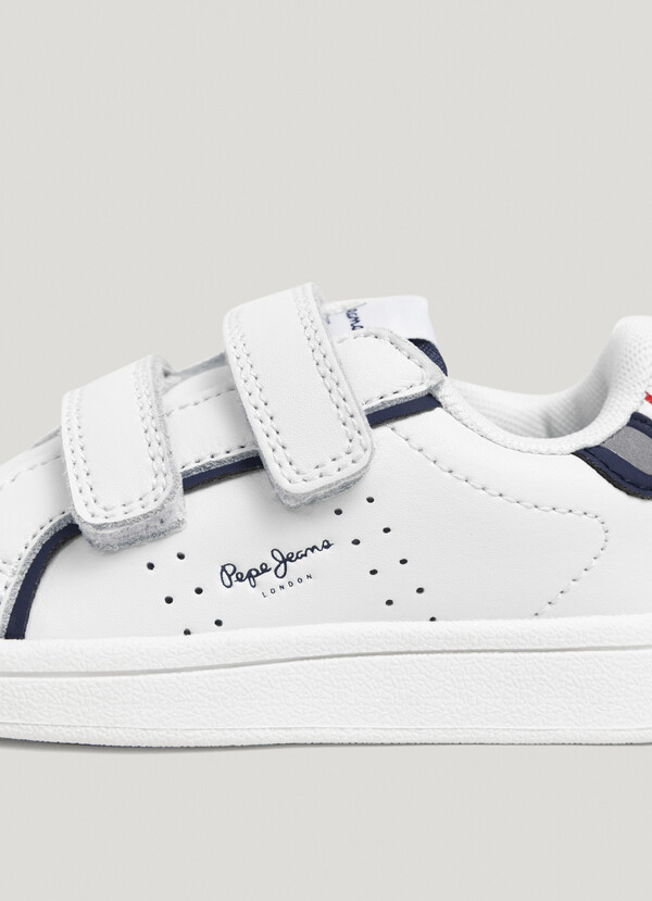 LEATHER TRAINERS WITH VELCRO CLOSURE