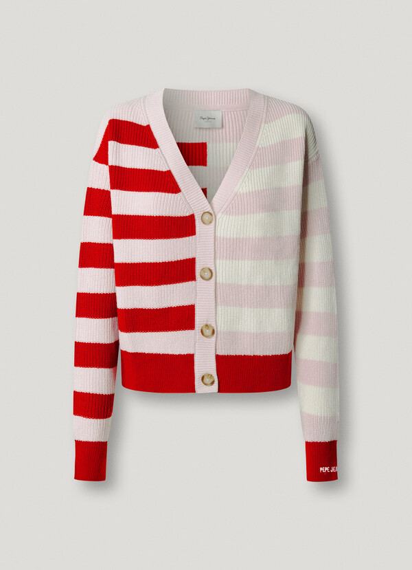 STRIPED KNIT CARDIGAN