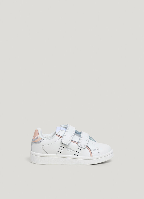 BASKETS EN CUIR AVEC FERMETURE VELCRO