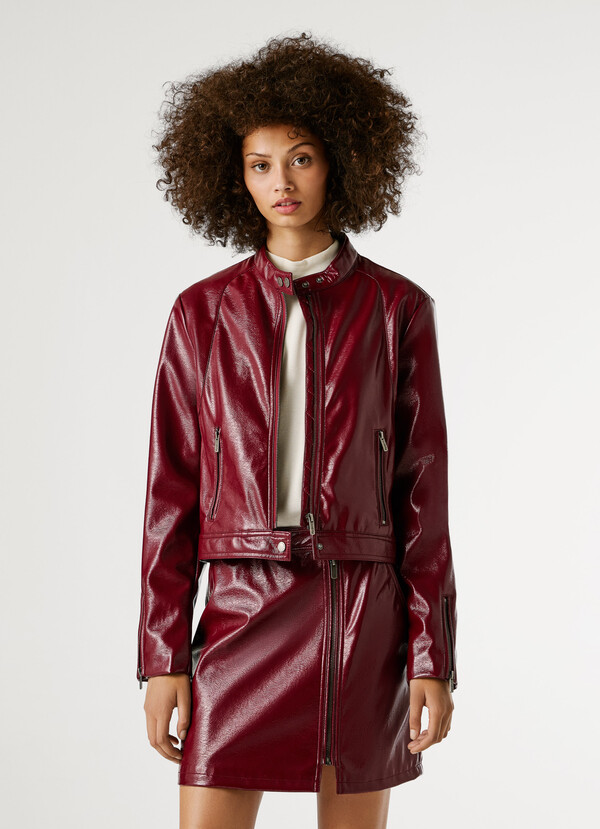 PATENT LEATHER BIKER JACKET