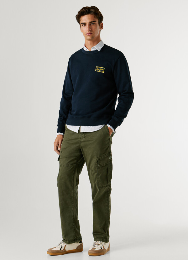 REGULAR FIT TWILL CARGO TROUSERS