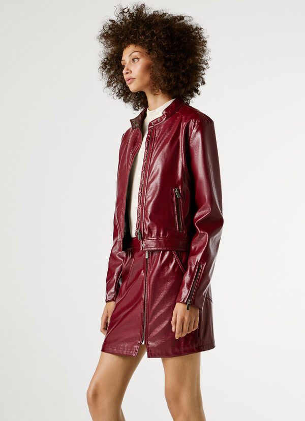 PATENT LEATHER BIKER JACKET
