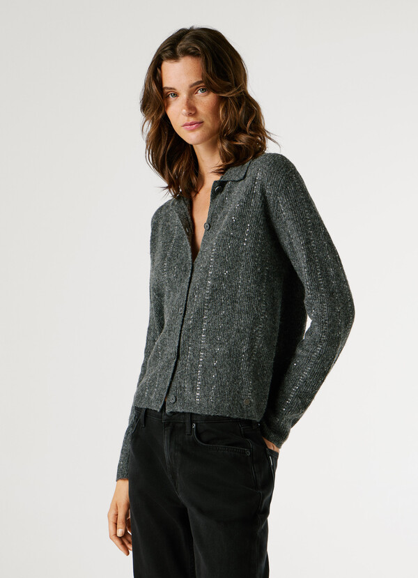 KNIT CARDIGAN WITH SEQUINS