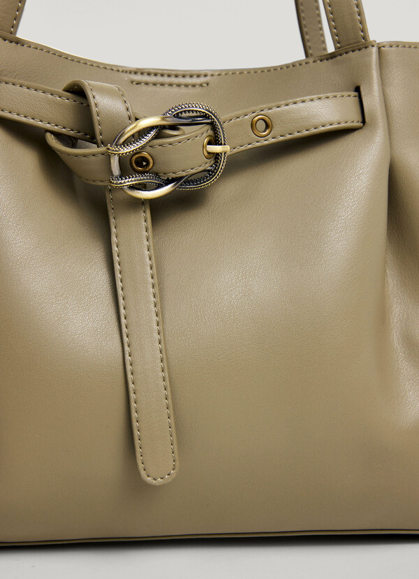 LEATHER EFFECT TOTE BAG