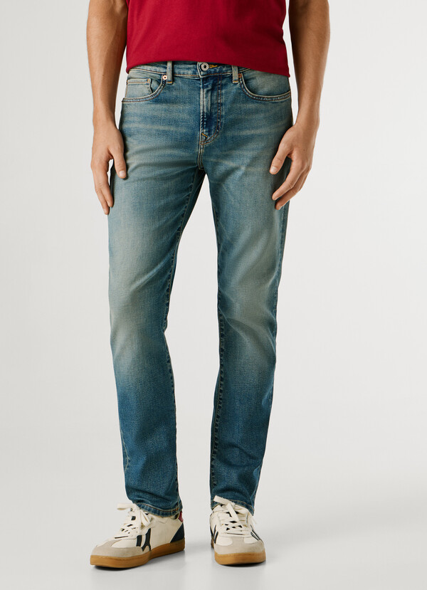 SLIM FIT MID-RISE JEANS - HATCH