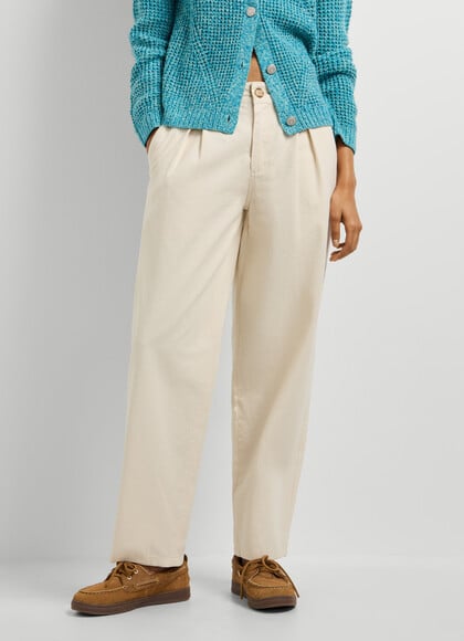 HIGH-RISE STRAIGHT FIT TROUSERS