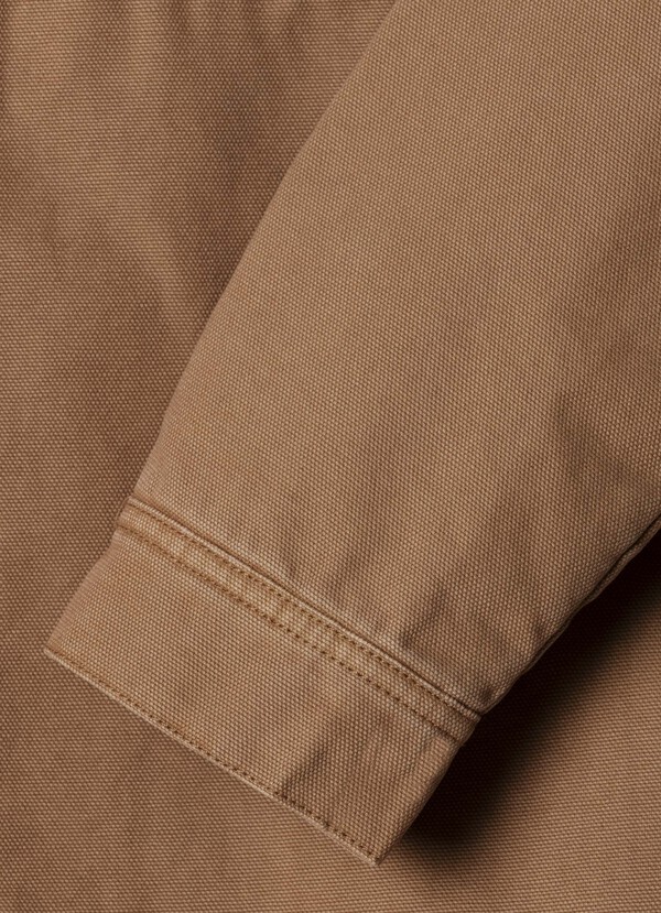 COTTON CANVAS JACKET WITH SHIRT COLLAR