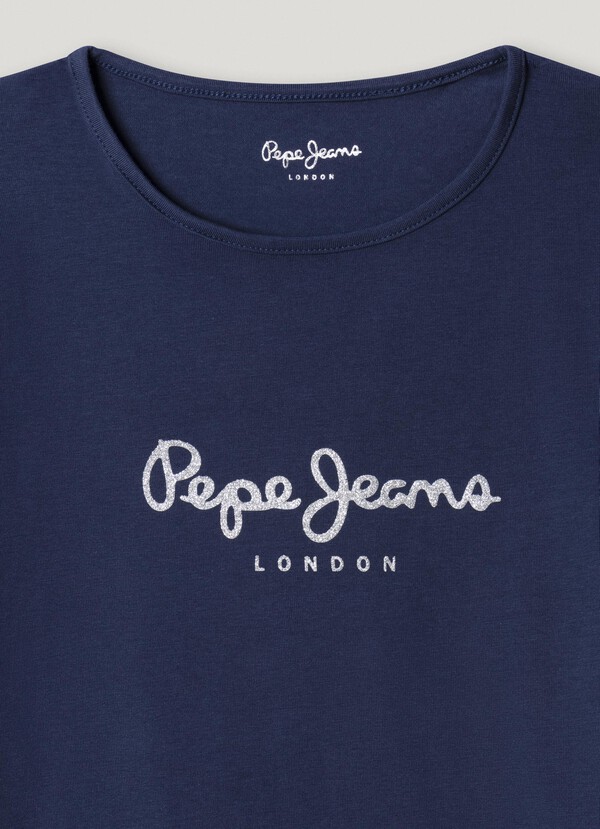 SLIM FIT GLITTER LOGO T-SHIRT