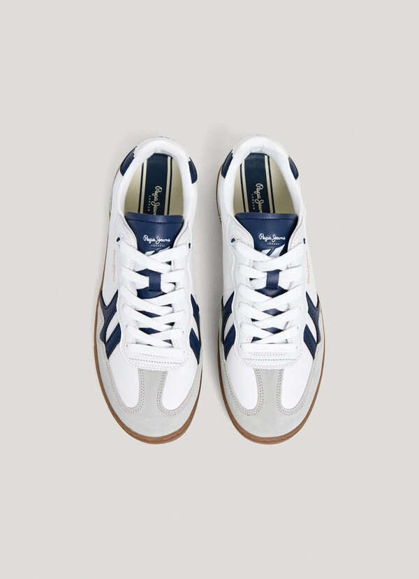LEATHER TRAINERS WITH CUPSOLE SOLE - BALL