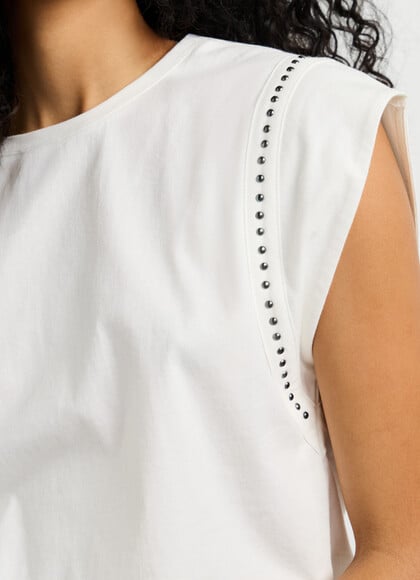 T-SHIRT WITH STUD DETAIL