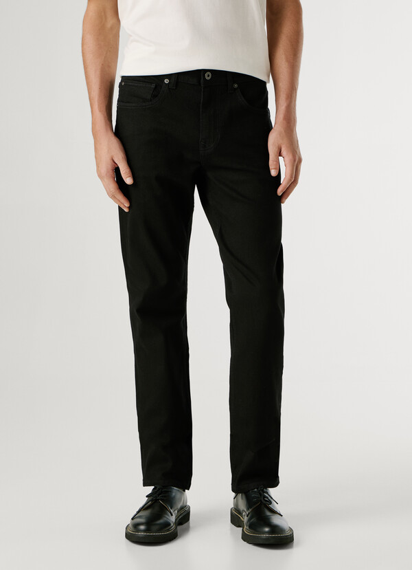 STRAIGHT FIT MID-RISE JEANS - CASH