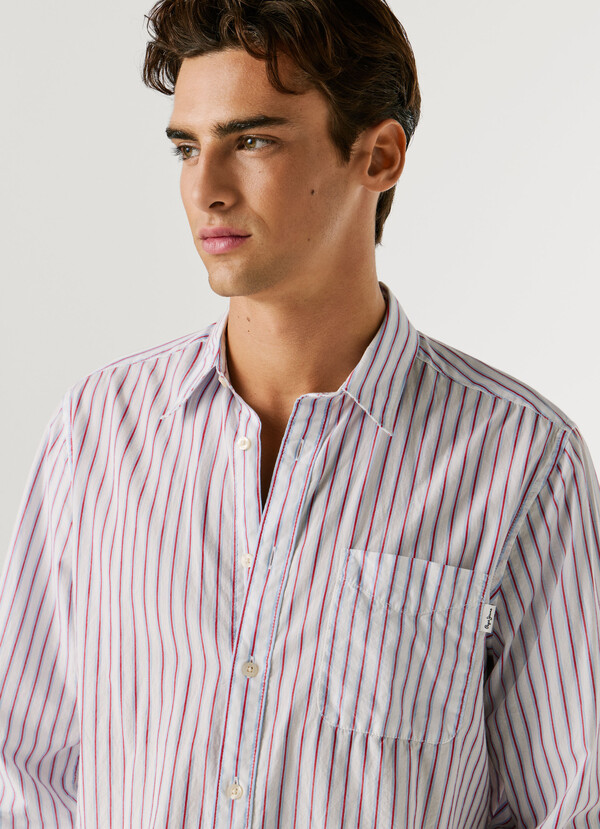 REGULAR FIT STRIPED POPLIN SHIRT
