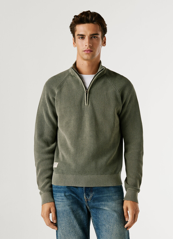 HIGH NECK HALF-ZIP JUMPER