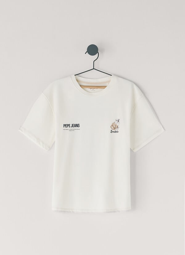 T-SHIRT &Agrave; COUPE D&Eacute;CONTRACT&Eacute;E AVEC IMPRIM&Eacute; AU DOS
