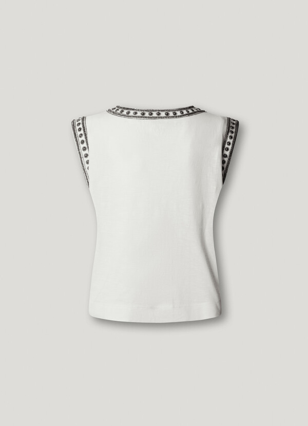 V-NECK T-SHIRT WITH STUDS