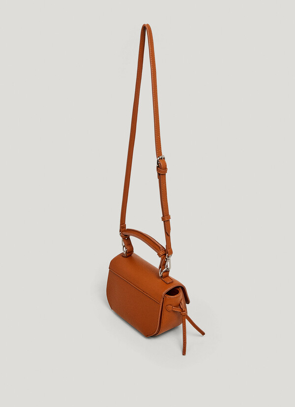 LEATHER EFFECT SHOULDER BAG WITH FLAP