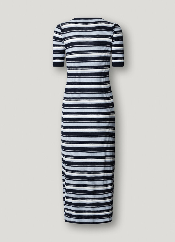 RIBBED STRIPED MAXI DRESS