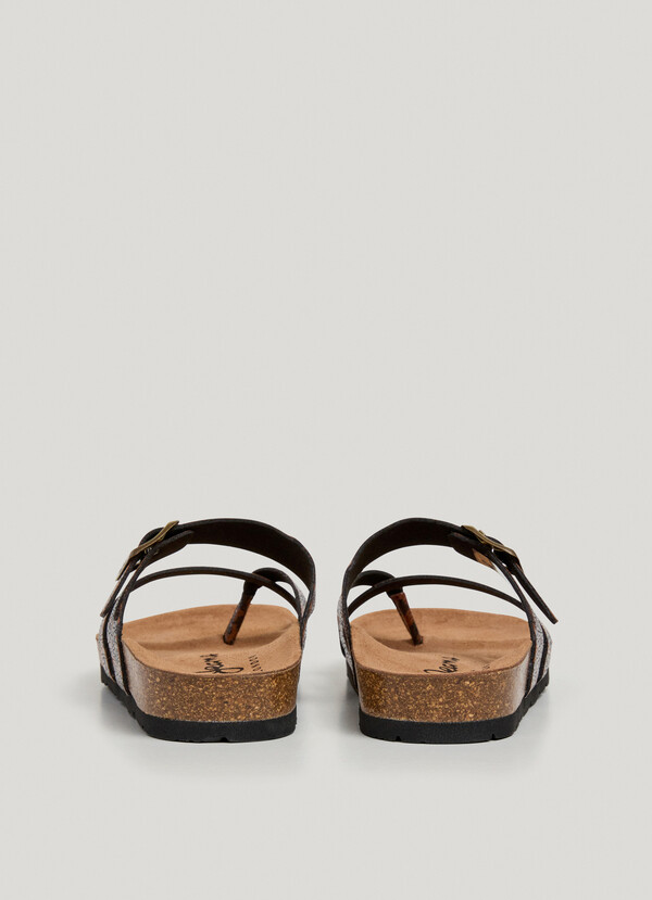 ANIMAL PRINT SANDALS WITH BUCKLE
