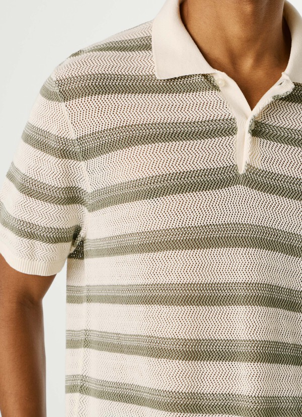 STRIPED KNIT POLO