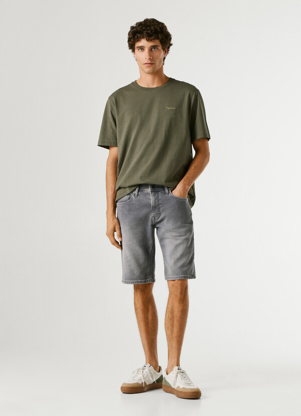 SLIM FIT DENIM BERMUDA SHORTS