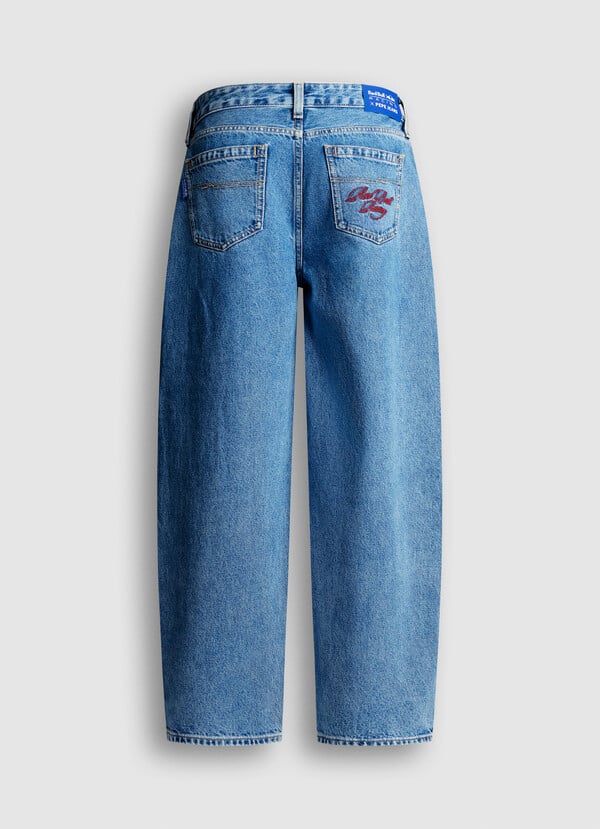 WIDE FIT BALLOON EFFECT JEANS
