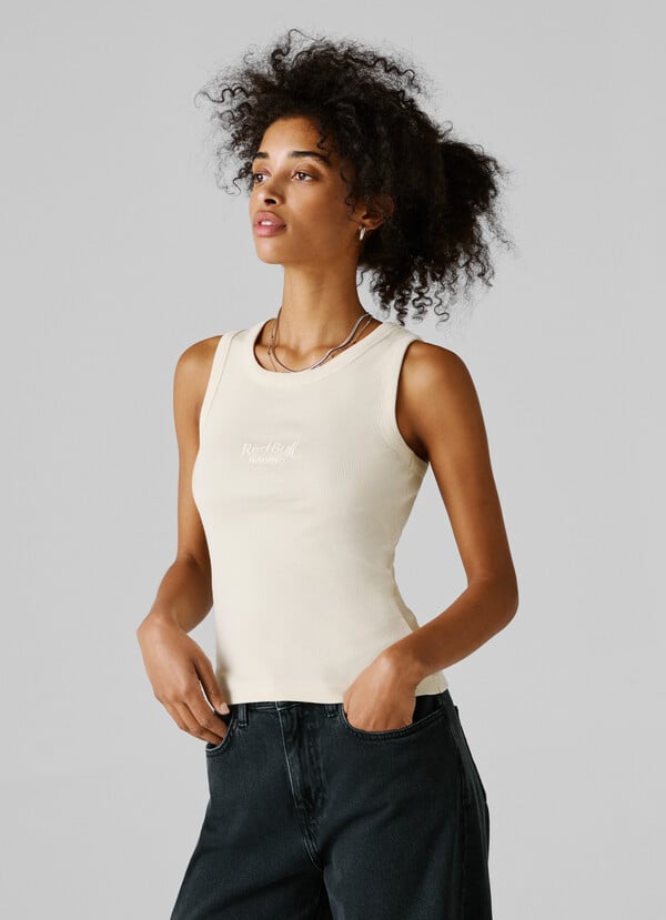 SLEEVELESS RIBBED TOP