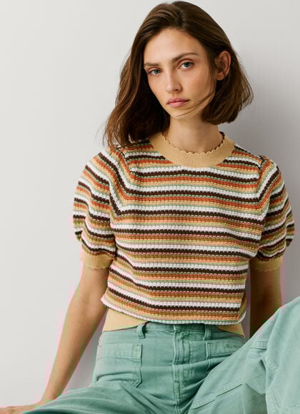 KNIT TOP WITH STRIPES