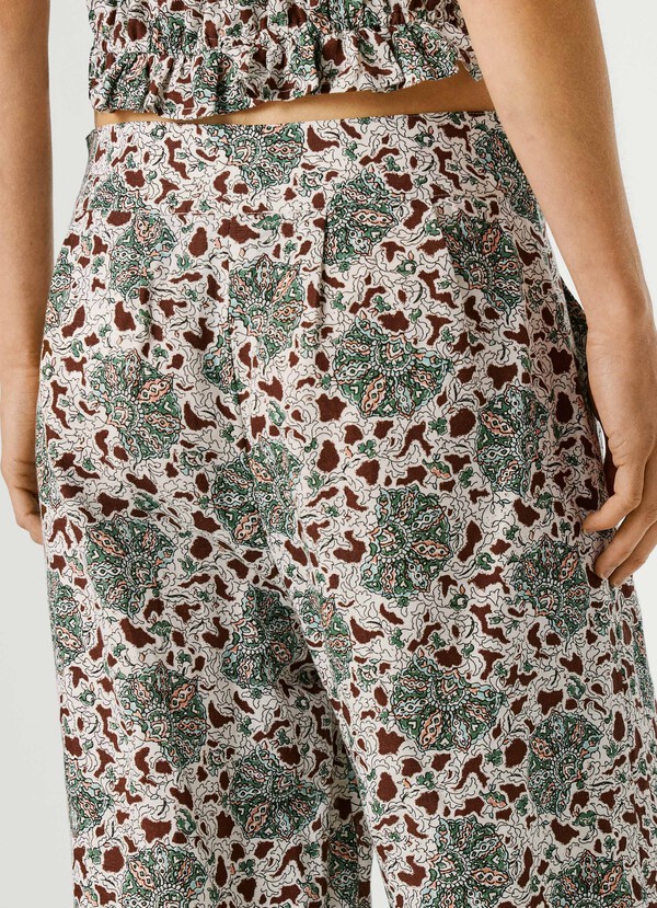 WIDE LEG FLORAL PRINT TROUSERS