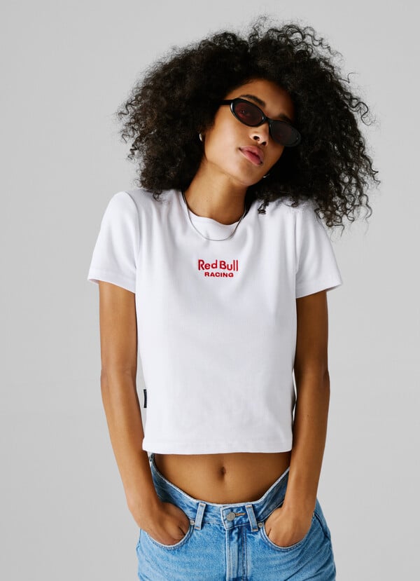 RIBBED LOGO EMBROIDERED T-SHIRT