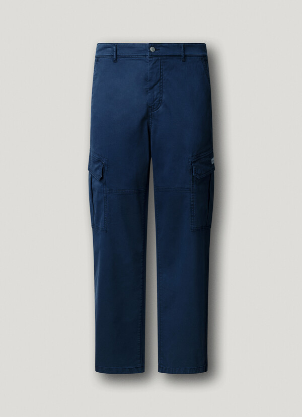 REGULAR FIT TWILL CARGO TROUSERS