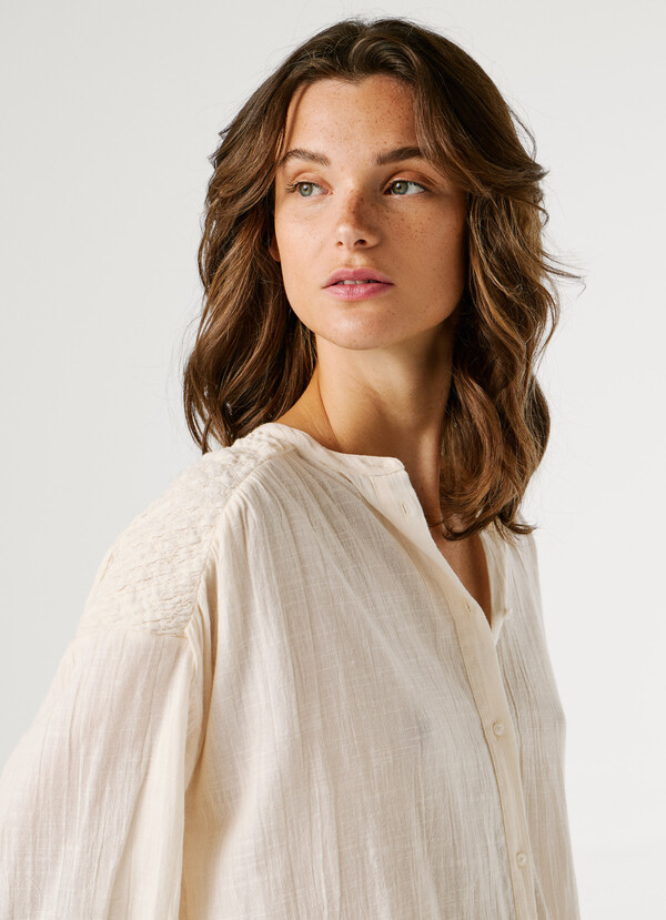 FLUID MAO COLLAR BLOUSE