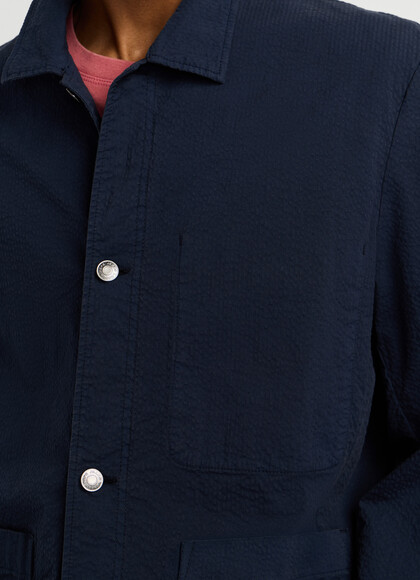 SEERSUCKER SHIRT COLLAR JACKET